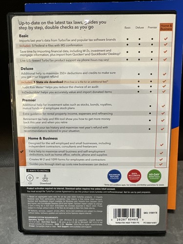 2021 Turbotax Home & Business Personal Self-Employed BRAND NEW Sealed Intuit 🐿️ - Picture 5 of 8