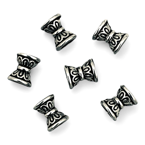 100 pcs Bead Caps With Double End Cap Antiqued Silver Jewelry Beading 6.5x5.5mm - 第 1/4 張圖片