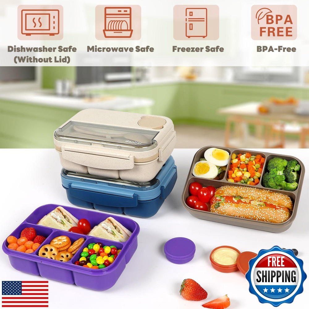 44oz 4-Compartment Bento Lunch Box for Kids & Adults by Danliar