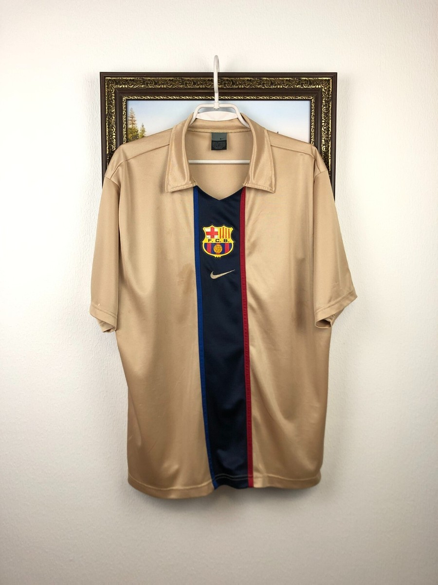 ウェア NIKE FC Barcelona 2001-2002 away uniform Barcelona Away football shirt 2001 Soccer Nike Jersey Mens
