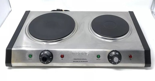 Waring Db60fr Double Burner Silver For Sale Online Ebay