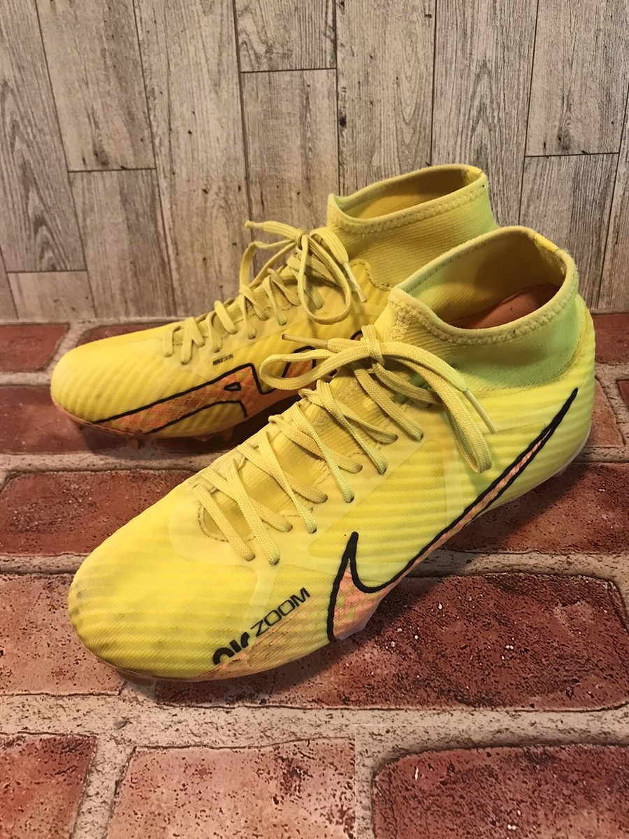 Nike Zoom Air Mercurial Superfly 9 Mens 6.5 Soccer Cleats Yellow