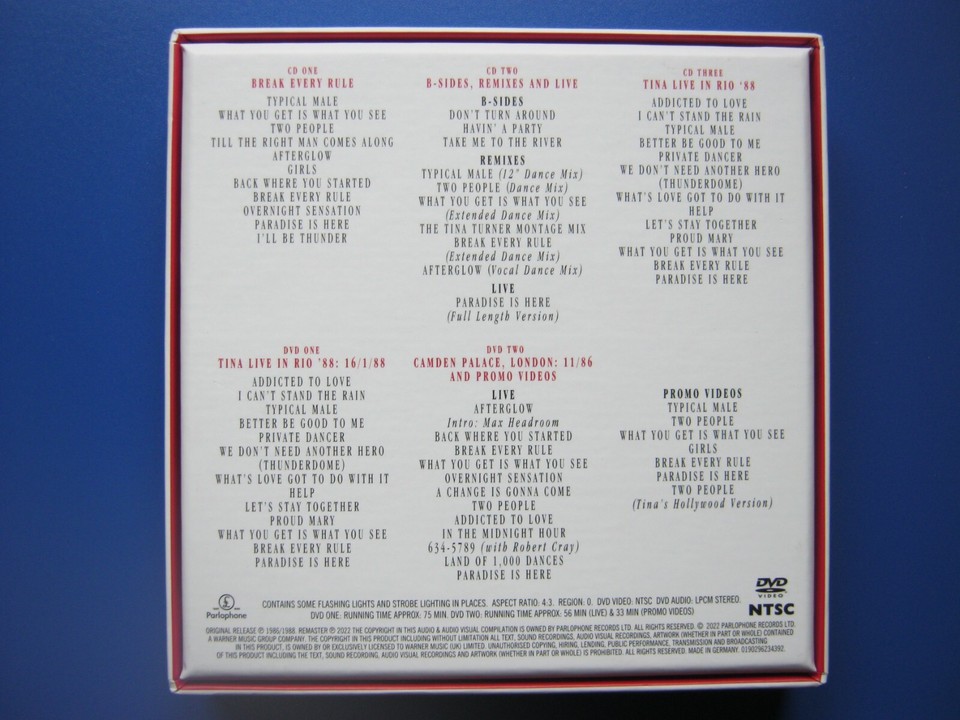 Tina Turner Break Every Rule 3CD + 2DVD Deluxe Edition Box Set eBay