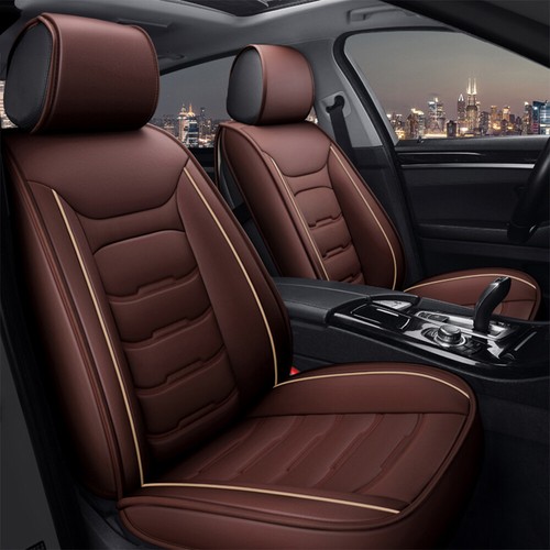 Leatherette Front Rear Car 5 Seat Covers Full Set Cushion Protector Universal - Picture 14 of 47