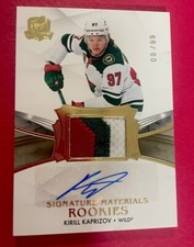 Kiril Kaprizov 2020-21 UD The Cup Signature Materials Auto Patch Rookie 09/99