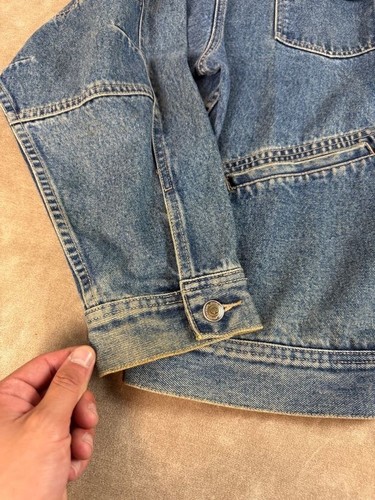 Rocawear Mens Cotton Logo Embroidered Collared Pockets Blue Denim Jacket 2XL - Picture 6 of 9