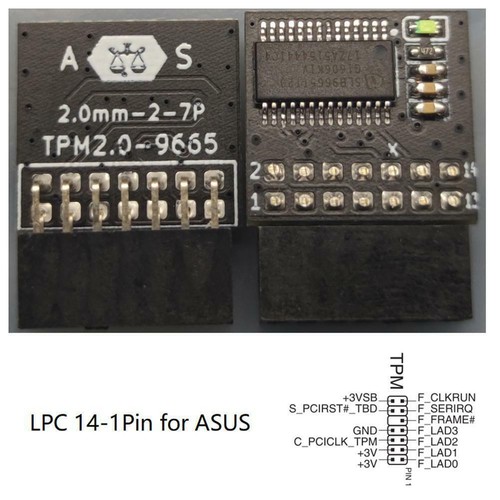 Pour module GIGABYTE GC-TPM2.0_S 2.0 TPM (12 broches 12-1)LPC TPM2.0 Platform &&