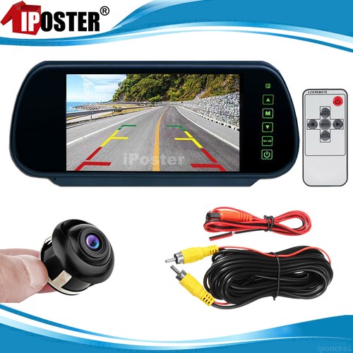 iPoster 7" Car Rear View Mirror Monitor 360 Rotate Front Side Reversing Camera