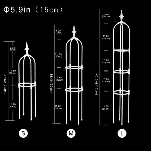 3 Sizes Climbing Plants Metal Garden Obelisk Strong Tubular Plant Cage Support - Picture 12 of 17
