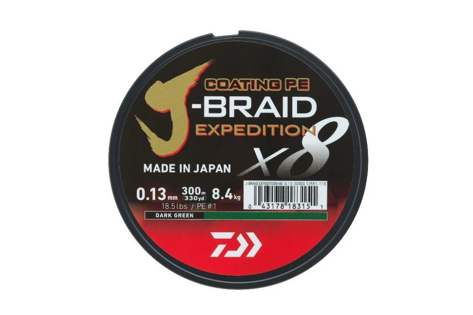 (0,11€/m) Daiwa J-Braid Expedition X8 - 8-fach geflochtene Angelschnur 150m/300m - Bild 3 von 4
