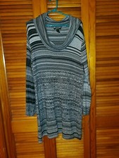 Style & Co casual knit black and white chevron design dress XL