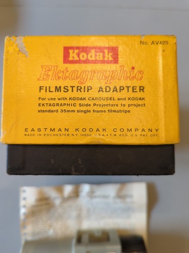 Kodak Slide Projector Ektagraphic Filmstrip Adapter, Original box/manual, AV425 - Picture 3 of 10