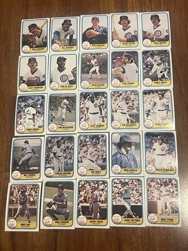 1981 1982 1985 1986 1987 1988 1989 1991 Fleer Chicago Cubs Team Set Lot - Picture 2 of 10