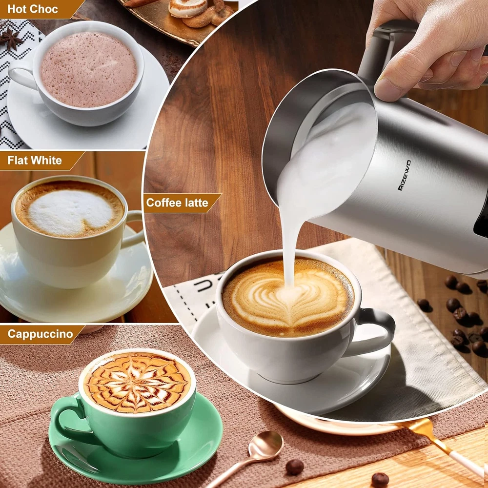 Milk Frother Electric, Coffee Frother, Warm and Cold Milk Foamer, 4 in 1 Automat Milk Frother Electric, Coffee Frother, Warm and Cold Milk Foamer, 4 in 1 Automat