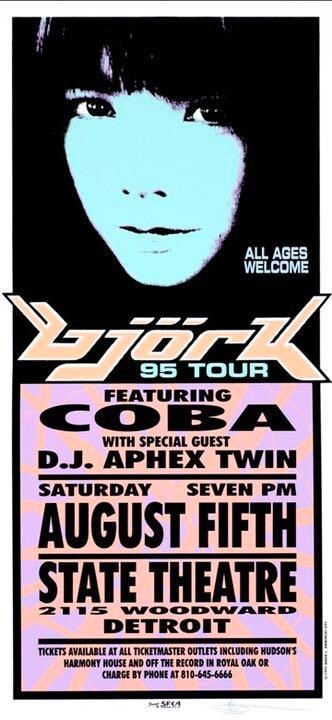 Bjork 95 tour AphexTwin silk screen poster | eBay