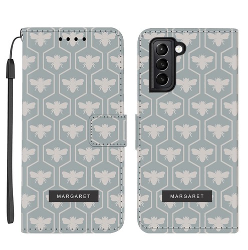 Stand Wallet Leather For Samsung Galaxy S23 S22 S24 Personalised Phone Bee Cover - Picture 35 of 100