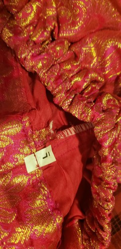 Pakistanische / indische Damen rosa Jamawar Gharara Hose mit Futter - Bild 6 von 8