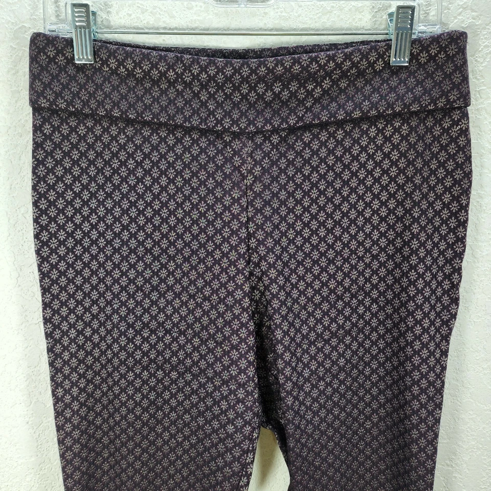 Женские APT. 9 Brynn фиолетовый блестящий цветочный тянуть на вискозы леггинсы повседневные брюки размер 8 - Изображение 3 из 4