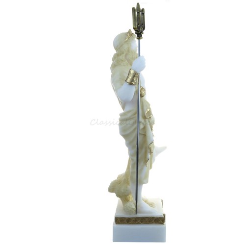Statue Altgriechischer Gott Poseidon Alabaster 9" - 23 cm Marmorguss Mythologie - Bild 8 von 10