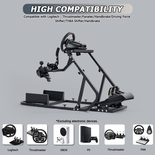Minneer Driving Sim Cockpit Frame Con Sedile Rosso/Nero Compatibile Per Stand - Photo 6/18