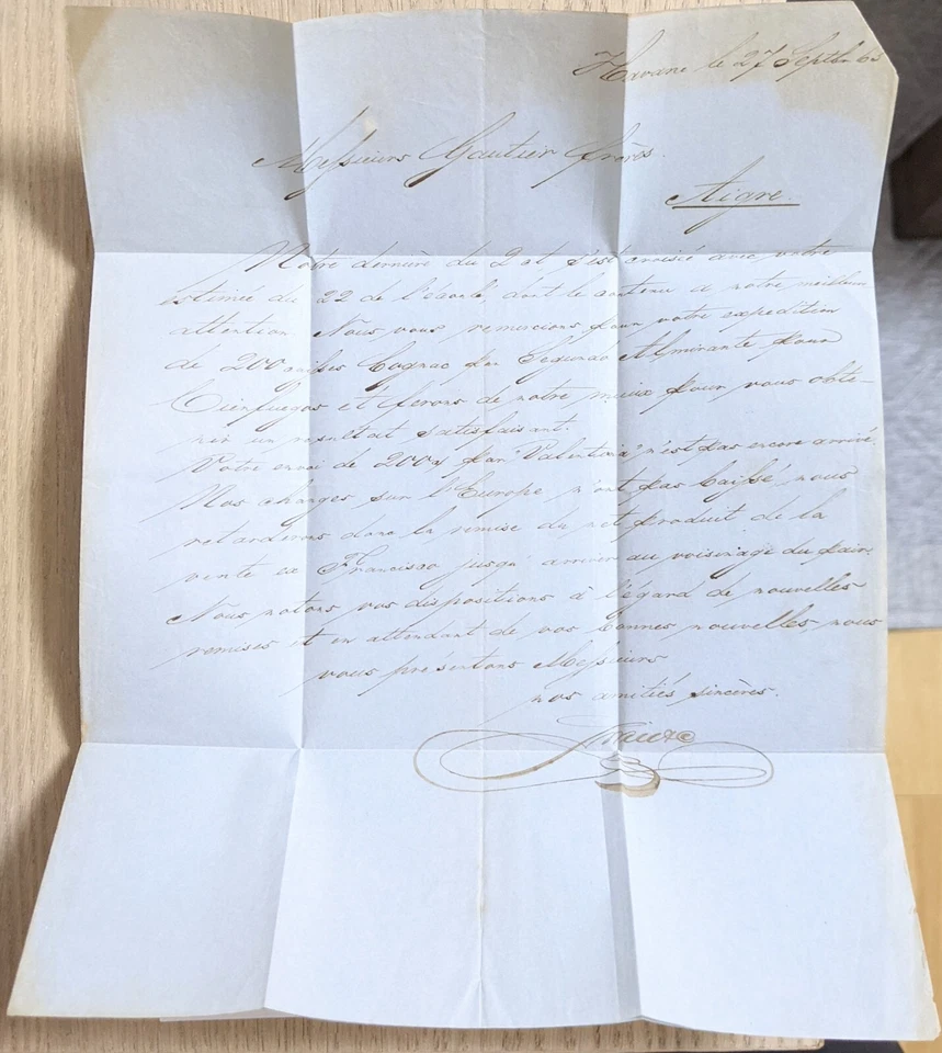 Habana, CU--Gautier Freres, Aigre, FR/F'wding Agt., A.C. Rossire & Co., NY/1865 - Image 2 of 2