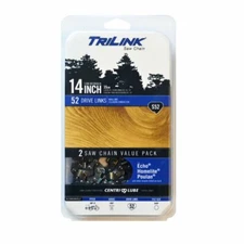 2 Pack TriLink S52 14 Inch Replacement Saw Chainsaw Chain Low Kickback 52 Drive