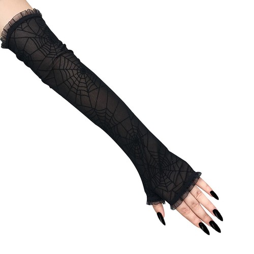 Spider Web Arm Sleeves Gloves Fancy Dress Up Halloween Costume Accessory Cos LI - Bild 11 von 12