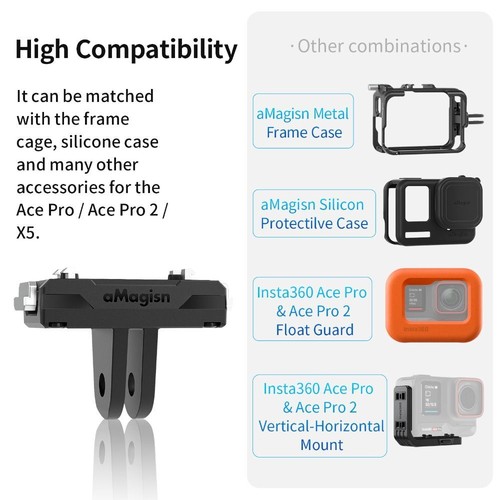 ABS Mount Bracket for Insta360 X5/Ace Pro 2/Ace Action Camera Accessories - Picture 5 of 7