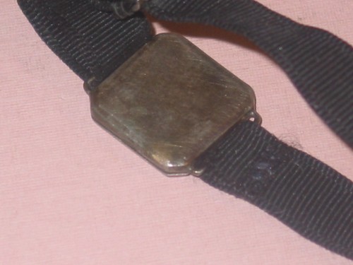 WW2 Son In Service Antique Sterling Locket ~ Enamel Blue Star ~ Grosgrain Band - Picture 3 of 4