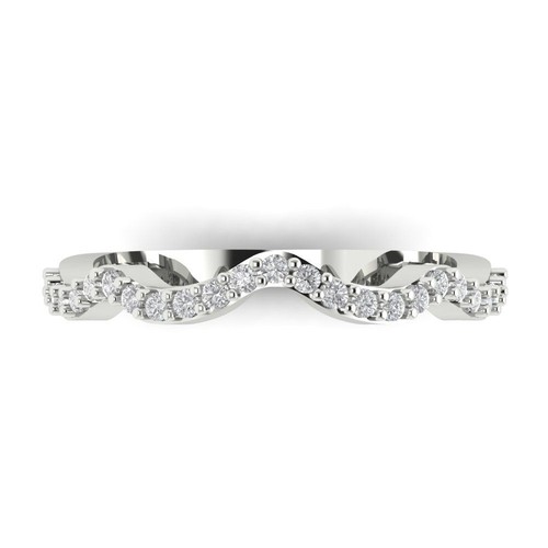 0.23 cttw Zirconia Diamond Wedding Band for Women - Solid 14K White Gold (1.3mm) - Bild 1 von 5