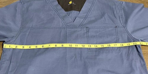 Carhartt Men’s Small Ripstop Scrub Top Gray Utility Pocket Medical Workwear Tech - Picture 7 of 7