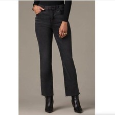 Wit Wisdom Women Bennett Skyrise Raw Hem High Waist Stretch Bootcut Jeans 16 P