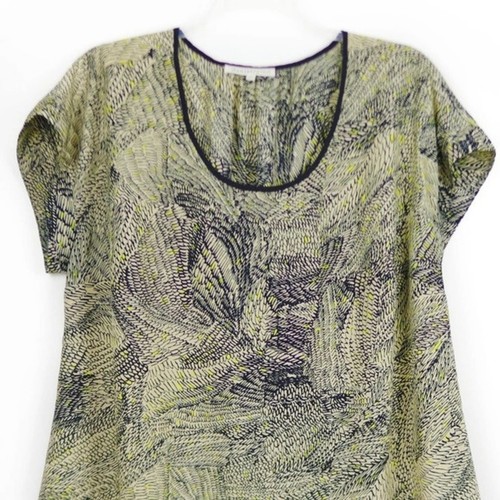 Daniel Rainn Yellow Green Black Silky Tunic Women's Plus size 1X - Picture 2 of 9