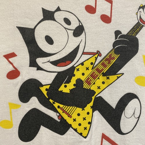T-shirt rara chitarra vintage anni '90 Felix The Cat World Tour L punto singolo - Foto 5 di 9