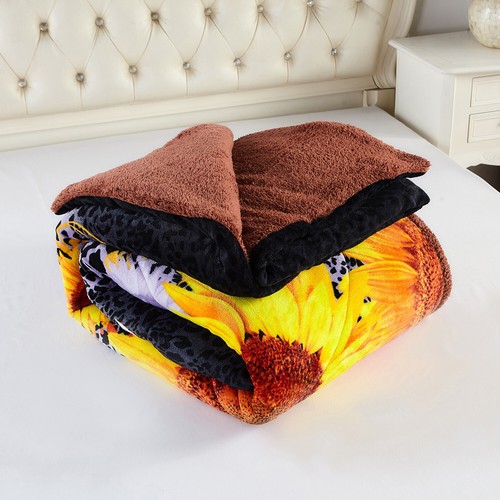 3 Piece Sherpa Blankets Warm Reversible Borrego Blanket Set Comforter King Queen - Picture 32 of 122