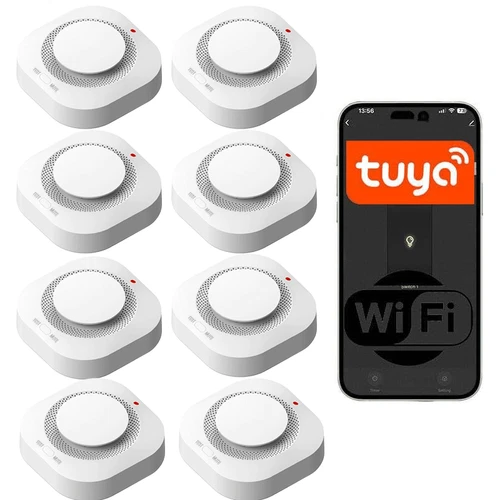 1-10X Home Wi-Fi Smoke Alarm Detector Smart Fire Alarms Set APP Tuya & Smartlife