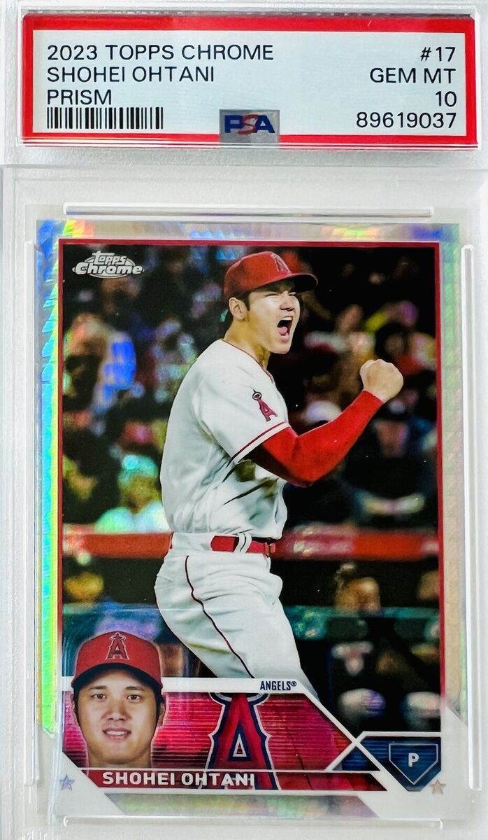 2023 Topps Chrome Shohei Ohtani #17 Prism Refractor PSA 10 2023 Topps Chrome Shohei Ohtani #17 Prism Refractor PSA 10