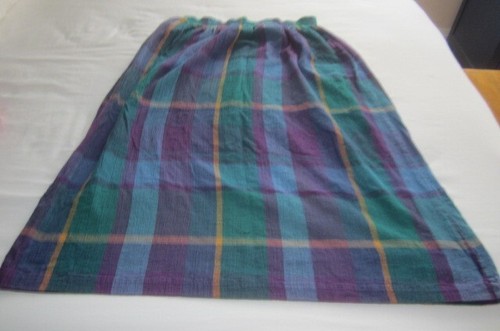 Gebrauchte Damen Größe L.L. Bean 100 % Baumwolle bunt karierter Rock