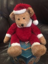Red 11  Santa Bear Russ Berrie Dickens 22401 Plush