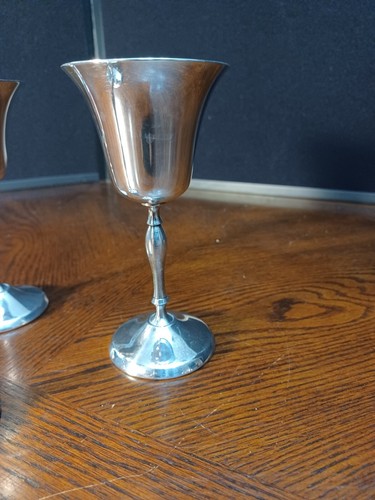 COPAS DE VINO VINTAGE LEONARD PLATEADAS - JUEGO DE 3 - Imagen 4 de 14
