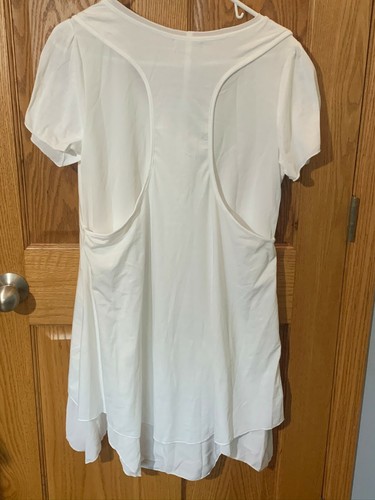 Camisa Túnica Racerback Blanco de Chifón en Capas / Talla Grande / Nueva con Etiquetas - Imagen 2 de 6