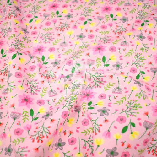Pink Floral Rose and Hubble Fabric 100% Cotton - Metre FQ clothing craft - Picture 30 of 62