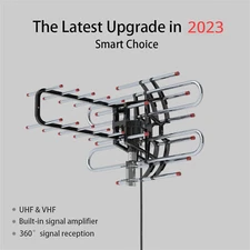 HDTV 1080P 4K Outdoor TV Antenna Amplified Digital 360 Rotate UHF VHF 900Miles