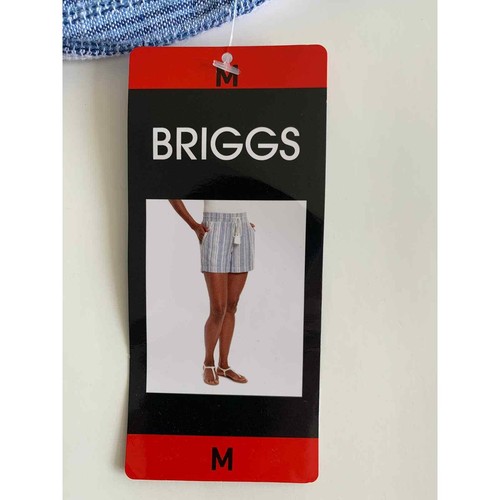 Briggs Womens Linen Blend Shorts Blue SIZE M - Picture 10 of 12