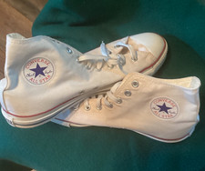 Converse Chuck Taylor All Star High Top White Canvas Lace-Up Sneakers US 12