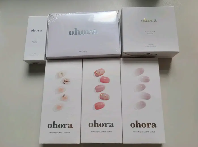 Lot of 6 Ohora Hand Gel Nail Sticker Strips Nail Strip Sets (+ Lamp)