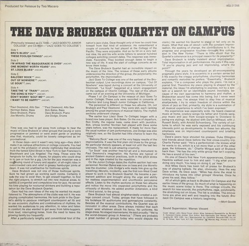 The Dave Brubeck Quartet, Brubeck On Campus, (2xLP, Comp, RM, Gat), NM or M-, 36 - Picture 2 of 6
