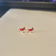 Fox Stud Earrings. Red,Black,White. CHILDREN SIZED
