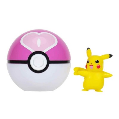 Pokémon Clip  N  Go Pikachu and Love Ball - Includes 2-Inch Battle Figure and Lo