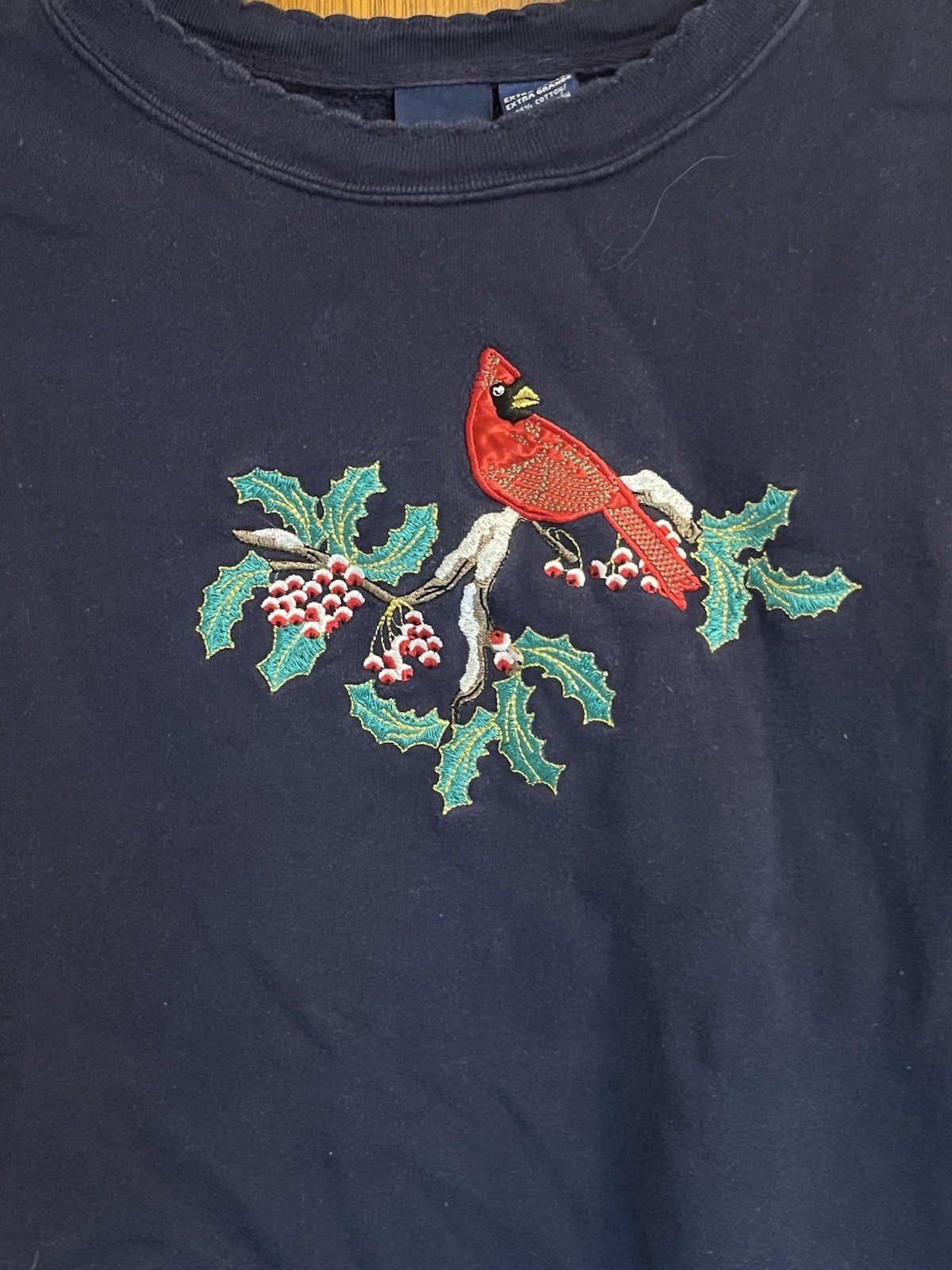 Basic Editions Christmas Embroidered Crewneck Swe… - image 2